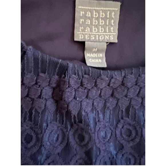 Rabbit Rabbit Rabbit Navy Lace Shift Midi Dress Medium - Picture 4 of 4